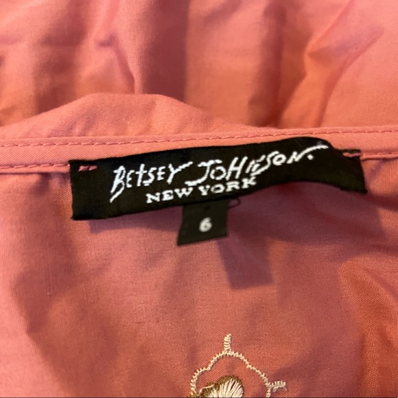 Betsey Johnson Pink Peter Pan Collared Floral Dress - Picture 3 of 6